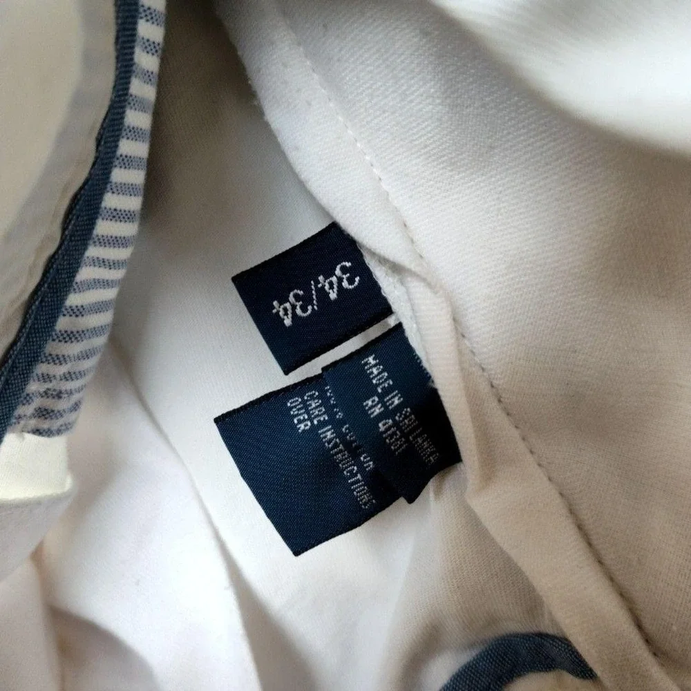 Polo Ralph Lauren Pants Mens 34x34 White Chino Classic Fit Stretch Pockets READ